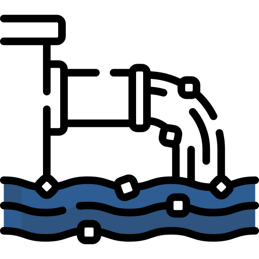 Des particules dans de l'eau qui coule